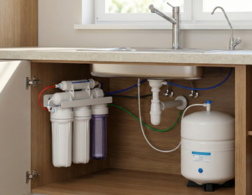 Under-sink reverse osmosis system installation